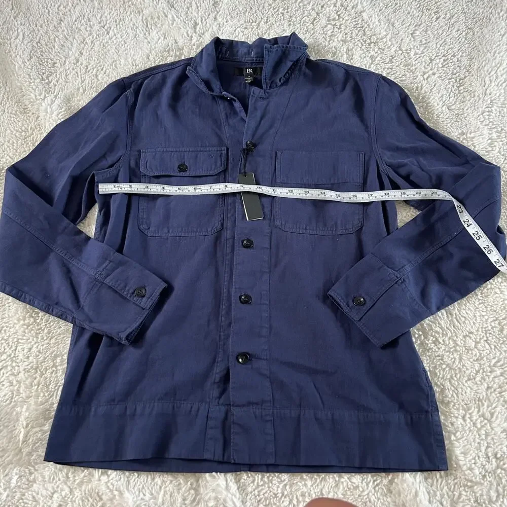 Banana Republic Men Sz S Navy Linen Long Sleeve Button Up Resort Preppy Beach